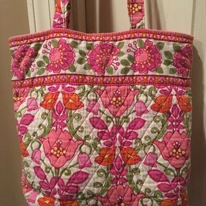 Vera Bradley tote . Pink flower pattern .